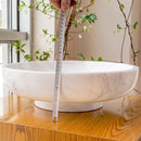natural stone calacatta white marble vessel sink bowl polished SKU NTRVS10 size (D)19" (H)6" height measure view product shot natural stone calacatta white marble vessel sink bowl polished SKU NTRVS10 size (D)19" (H)6" height measure view product shot