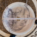 natural stone new york white marble round vessel sink polished SKU NTRVS40 Size (D)12" (H)5" diameter measure view natural stone new york white marble round vessel sink polished SKU NTRVS40 Size (D)12" (H)5" diameter measure view