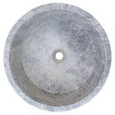 natural stone tundra grey marble round vessel sink polished SKU TMS04 Size (D)16.5" (H)6" top view product shot natural stone tundra grey marble round vessel sink polished SKU TMS04 Size (D)16.5" (H)6" top view product shot