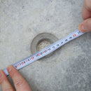 natural stone tundra grey marble round vessel sink polished SKU TMS04 Size (D)16.5" (H)6" drain hole measure view natural stone tundra grey marble round vessel sink polished SKU TMS04 Size (D)16.5" (H)6" drain hole measure view