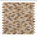 noce beige gold split face travertine mosaics 1x2 SKU-20012361 top view noce beige gold split face travertine mosaics 1x2 SKU-20012361 top view