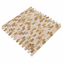 noce beige gold split face travertine mosaics 1x2 SKU-20012361 angle view noce beige gold split face travertine mosaics 1x2 SKU-20012361 angle view