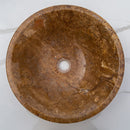 Noce Brown Travertine V-Shape Tapered Sink Polished (D)16" (H)6" Noce Brown Travertine V-Shape Tapered Sink Polished (D)16" (H)6"