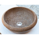 noce brown travertine natural stone drop in sink honed and filled SKU NTRSTC12 Size (D)16" (H)6" perspective view product shot noce brown travertine natural stone drop in sink honed and filled SKU NTRSTC12 Size (D)16" (H)6" perspective view product shot