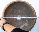 noce brown travertine natural stone drop in sink honed and filled SKU NTRSTC12 Size (D)16" (H)6" diameter measure view noce brown travertine natural stone drop in sink honed and filled SKU NTRSTC12 Size (D)16" (H)6" diameter measure view