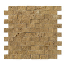 noce splitface travertine mosaics 1x2 SKU-20012366 mesh top view noce splitface travertine mosaics 1x2 SKU-20012366 mesh top view
