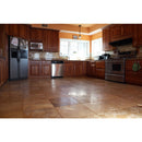 oasis gold premum travertine tile honed and filled size 18"x18" SKU-10074413 installed view on the kitchen floor oasis gold premum travertine tile honed and filled size 18"x18" SKU-10074413 installed view on the kitchen floor
