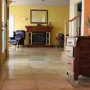 Oasis Gold Travertine Tile installed on living room. Oasis Gold Travertine Tile installed on living room.