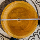 oasis gold travertine natural stone tapered sink honed filled size (D)16" (H)6" SKU-NTRSTC41 products shot top view diameter measure oasis gold travertine natural stone tapered sink honed filled size (D)16" (H)6" SKU-NTRSTC41 products shot top view diameter measure