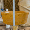 oasis gold travertine natural stone tapered sink honed filled size (D)16" (H)6" SKU-NTRSTC41 products shot front view height measure oasis gold travertine natural stone tapered sink honed filled size (D)16" (H)6" SKU-NTRSTC41 products shot front view height measure