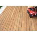 opus iroko channeled wood decking SKU 972005 installed on patio opus iroko channeled wood decking SKU 972005 installed on patio