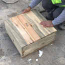 Light Travertine Natural Stone UFO Shape Sink Honed and Filled (D)21" (H)6" Light Travertine Natural Stone UFO Shape Sink Honed and Filled (D)21" (H)6"