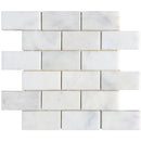 pamukkale white polished marble mosaics brick 2x4 SKU-20020059 top mesh view pamukkale white polished marble mosaics brick 2x4 SKU-20020059 top mesh view