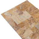 scabos antique french pattern set travertine tile brushed and chiseled and filled SKU-10080111 close up view of the product scabos antique french pattern set travertine tile brushed and chiseled and filled SKU-10080111 close up view of the product
