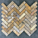 Scabos Travertine 1"x3" Herringbone on 12" x 12" Mesh Mosaic Tile SKU: HSSTH1x3HBMOSH top view Scabos Travertine 1"x3" Herringbone on 12" x 12" Mesh Mosaic Tile SKU: HSSTH1x3HBMOSH top view