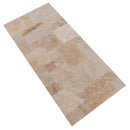 Scott rustic antique French pattern set travertine tile size pattern set surface brushed unfilled edge chiseled SKU-10104421 angle view of product Scott rustic antique French pattern set travertine tile size pattern set surface brushed unfilled edge chiseled SKU-10104421 angle view of product