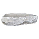 seagrass fossil limestone rustic natural stone vessel sink (W)18" (L)22" (H)5"-SKU-NTRSTC16-L  side perspective view product shot seagrass fossil limestone rustic natural stone vessel sink (W)18" (L)22" (H)5"-SKU-NTRSTC16-L  side perspective view product shot