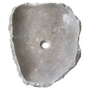seagrass fossil limestone rustic natural stone vessel sink SKU NTRSTC16-M Size (W)16" (L)20" (H)5" top view product shot seagrass fossil limestone rustic natural stone vessel sink SKU NTRSTC16-M Size (W)16" (L)20" (H)5" top view product shot