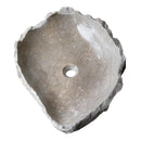 seagrass fossil limestone rustic natural stone vessel sink SKU NTRSTC16-M Size (W)16" (L)20" (H)5" top view product shot seagrass fossil limestone rustic natural stone vessel sink SKU NTRSTC16-M Size (W)16" (L)20" (H)5" top view product shot