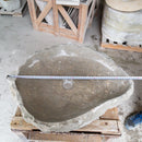 seagrass fossil limestone rustic natural stone vessel sink SKU NTRSTC16-M Size (W)16" (L)20" (H)5" width measure view seagrass fossil limestone rustic natural stone vessel sink SKU NTRSTC16-M Size (W)16" (L)20" (H)5" width measure view