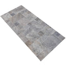 silver antique french pattern set travertine tile brushed chiseled filled SKU-10077236  angle shot of the product silver antique french pattern set travertine tile brushed chiseled filled SKU-10077236  angle shot of the product