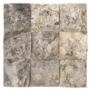 silver basketweave travertine mosaics SKU-20040001 top view of mosaic silver basketweave travertine mosaics SKU-20040001 top view of mosaic