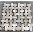 Silver Shadow Marble Basketweave Design on 12" x 12" Mesh Mosaic Tile SKU-HSSHBWVDMOSH under sunlight Silver Shadow Marble Basketweave Design on 12" x 12" Mesh Mosaic Tile SKU-HSSHBWVDMOSH under sunlight
