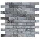 silver travertine mosaics polished and filled 2x6 SKU-20012417 product view on white background silver travertine mosaics polished and filled 2x6 SKU-20012417 product view on white background