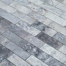 silver travertine mosaics polished and filled 2x6 SKU-20012417 close view silver travertine mosaics polished and filled 2x6 SKU-20012417 close view