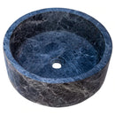 sirius black marble natural stone round shape Vessel Sink Polished size D16.5 H6 SKU TMS19 angle view sirius black marble natural stone round shape Vessel Sink Polished size D16.5 H6 SKU TMS19 angle view