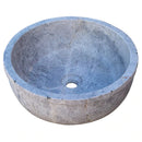 Natural Stone Sirius Silver Marble Self-Rimming Vessel Sink Polished (D)16" (H)6" Natural Stone Sirius Silver Marble Self-Rimming Vessel Sink Polished (D)16" (H)6"