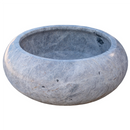 sirius silver marble natural stone vessel sink polished size (D)15.5" (H)6" SKU-TMS21 product shot front view sirius silver marble natural stone vessel sink polished size (D)15.5" (H)6" SKU-TMS21 product shot front view