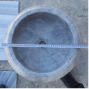 sirius silver marble natural stone vessel sink polished size (D)15.5" (H)6" SKU-TMS21 product shot top view diameter measure sirius silver marble natural stone vessel sink polished size (D)15.5" (H)6" SKU-TMS21 product shot top view diameter measure