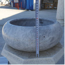 sirius silver marble natural stone vessel sink polished size (D)15.5" (H)6" SKU-TMS21 product shot front view height measure sirius silver marble natural stone vessel sink polished size (D)15.5" (H)6" SKU-TMS21 product shot front view height measure