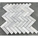Solto white marble 1x3 herringbone honed SKU-HSSWH1x3HBMOSH top view Solto white marble 1x3 herringbone honed SKU-HSSWH1x3HBMOSH top view