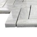 Solto white marble 1x3 herringbone honed SKU-HSSWH1x3HBMOSH close view Solto white marble 1x3 herringbone honed SKU-HSSWH1x3HBMOSH close view