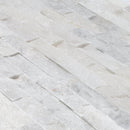 split face turkish carrara marble stacked stone ledger panel 6x24 SKU-20012461 product shot close up view split face turkish carrara marble stacked stone ledger panel 6x24 SKU-20012461 product shot close up view