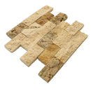 splitface travertine mosaics 2x4 SKU-2001240 angle view splitface travertine mosaics 2x4 SKU-2001240 angle view
