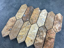 Scabos Travertine Strada Design on 12" x 12" Mesh Mosaic Tile Scabos Travertine Strada Design on 12" x 12" Mesh Mosaic Tile