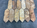 Scabos Travertine Strada Design on 12" x 12" Mesh Mosaic Tile Scabos Travertine Strada Design on 12" x 12" Mesh Mosaic Tile