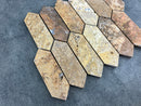 Scabos Travertine Strada Design on 12" x 12" Mesh Mosaic Tile Scabos Travertine Strada Design on 12" x 12" Mesh Mosaic Tile
