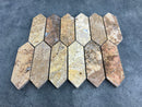 Scabos Travertine Strada Design on 12" x 12" Mesh Mosaic Tile Scabos Travertine Strada Design on 12" x 12" Mesh Mosaic Tile