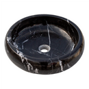 Natural Stone Toros Black Marble Vessel Sink Bowl Polished (D)16" (H)5" Natural Stone Toros Black Marble Vessel Sink Bowl Polished (D)16" (H)5"