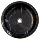 Natural Stone Toros Black Marble Vessel Sink Bowl Polished (D)16" (H)5" Natural Stone Toros Black Marble Vessel Sink Bowl Polished (D)16" (H)5"