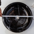 Natural Stone Toros Black Marble Vessel Sink Bowl Polished (D)16" (H)5" Natural Stone Toros Black Marble Vessel Sink Bowl Polished (D)16" (H)5"