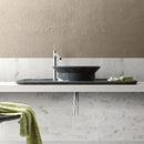 toros black marble over counter vessel sink (D1)20 (D2)16 (H)6 SKU-YEDSIM05 installed  on bathroom above counter toros black marble over counter vessel sink (D1)20 (D2)16 (H)6 SKU-YEDSIM05 installed  on bathroom above counter