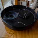 Toros Black Natural Stone Marble Artistic Vessel Sink Polished (D)17.5" (H)6" Toros Black Natural Stone Marble Artistic Vessel Sink Polished (D)17.5" (H)6"