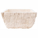 troia light beige rustic natural stone Vessel Sink honed and hand chiseled size W12 L17 H6 SKU NTRSTC54 side view troia light beige rustic natural stone Vessel Sink honed and hand chiseled size W12 L17 H6 SKU NTRSTC54 side view