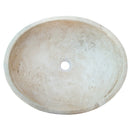 troia light beige travertine natural stone oval vessel sink surface honed filled size (W)16" (L)21" (H)6" (52cmx41cm)-SKU-NTRSTC06 product shot top view troia light beige travertine natural stone oval vessel sink surface honed filled size (W)16" (L)21" (H)6" (52cmx41cm)-SKU-NTRSTC06 product shot top view