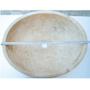 troia light beige travertine natural stone oval vessel sink surface honed filled size (W)16" (L)21" (H)6" (52cmx41cm)-SKU-NTRSTC06 product shot top view diameter measure troia light beige travertine natural stone oval vessel sink surface honed filled size (W)16" (L)21" (H)6" (52cmx41cm)-SKU-NTRSTC06 product shot top view diameter measure